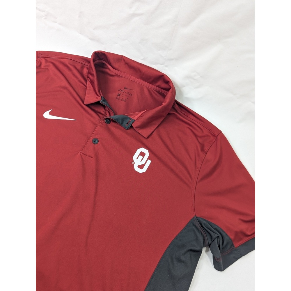 Men's Nike Dri-Fit Oklahoma Sooners Short Sleeve Polo Shirt, XL, Crimson